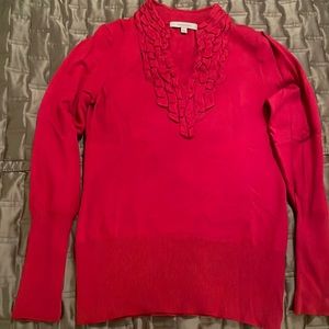 Red v-neck sweater